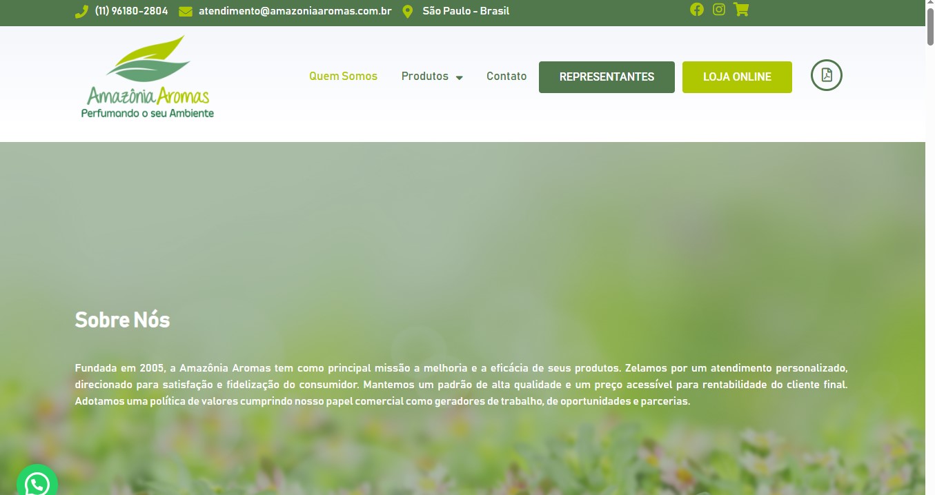 Site Institucional para Fabricante de Aromas