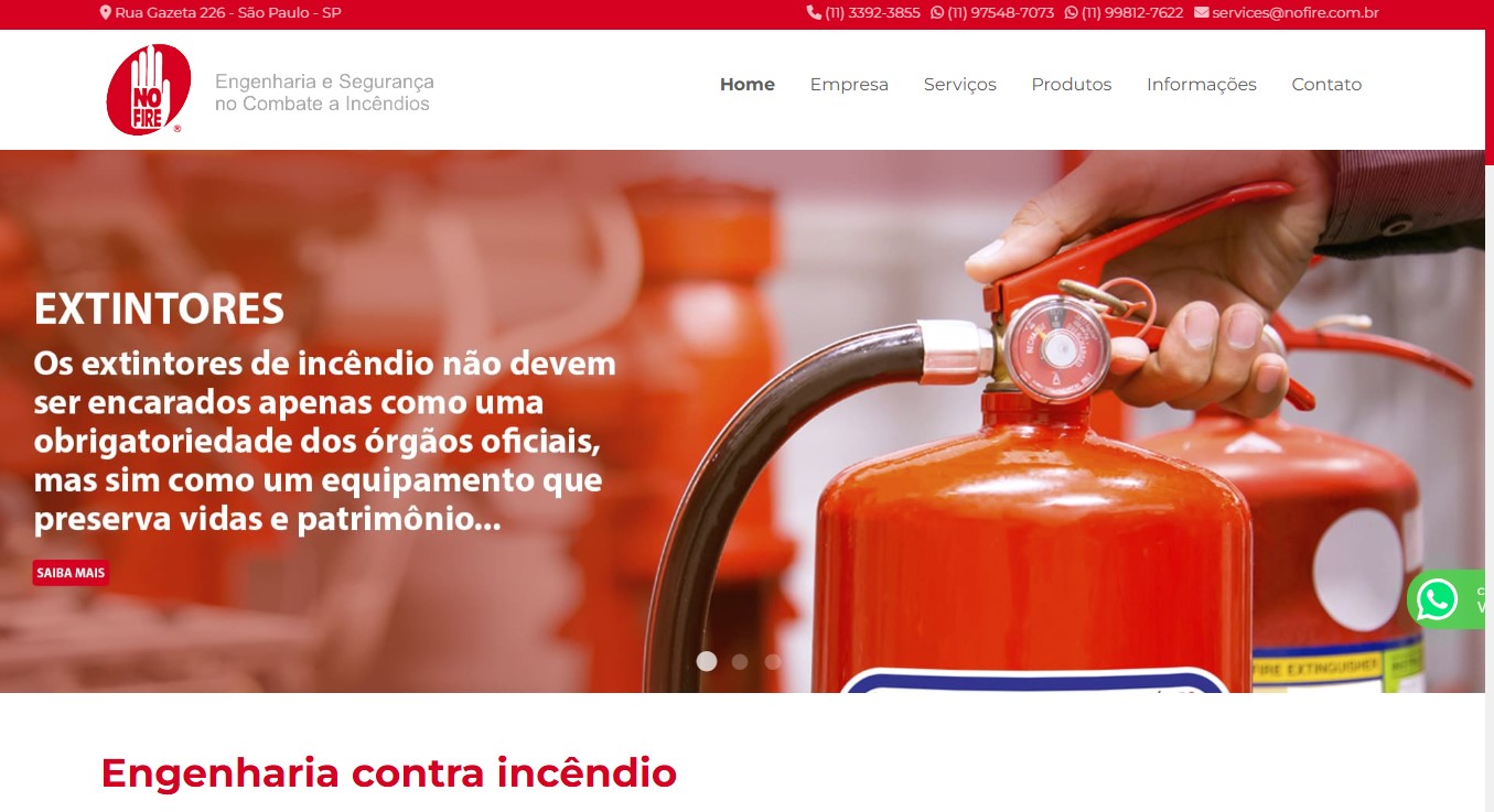 Site para Engenharia de Incêndio